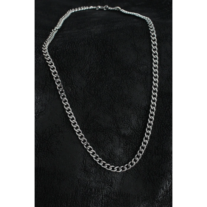 316L Çelik Klasik Zincir Model Gümüş Renk Erkek Kolye