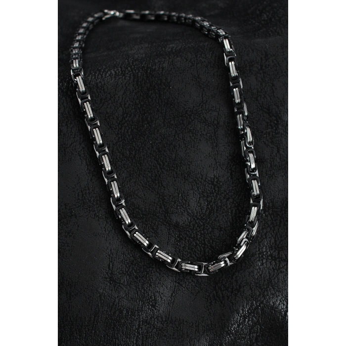 316L Çelik Kral Zincir Model Gümüş Renk Erkek Kolye