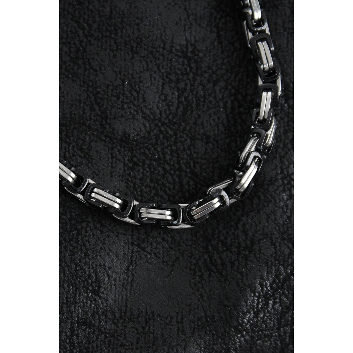 316L Çelik Kral Zincir Model Gümüş Renk Erkek Kolye