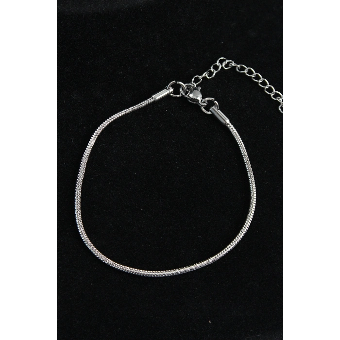 316L Çelik Oval İtalyan Model Gümüş Renk Erkek Bileklik