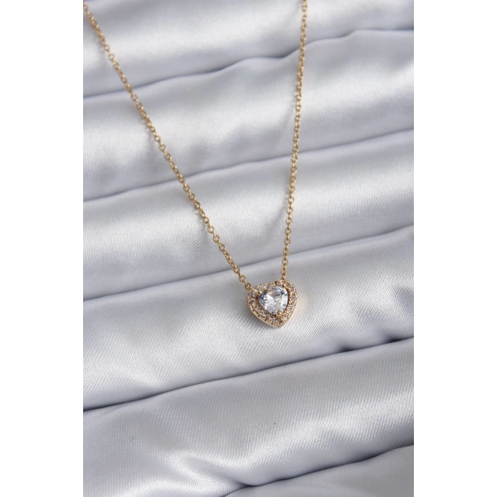 316L Çelik Zincir Gold Renk Charm Kadın Kolye