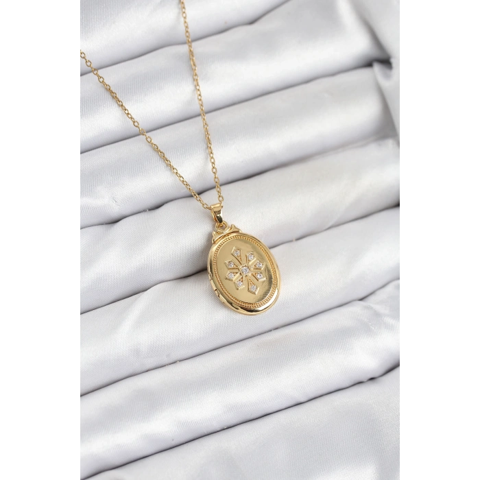 316L Çelik Zincir Gold Renk Kapaklı Açılabilir Model Kadın Kolye