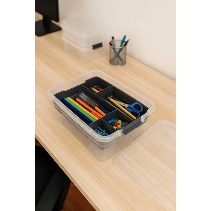 3,20 L Şeffaf Saklama Kutusu & Organizer Düzenleme Kutusu