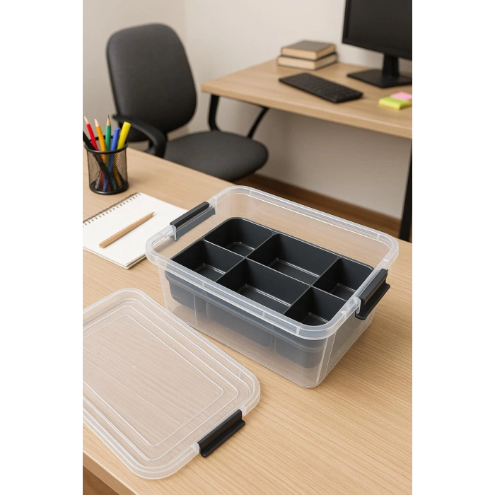3,20 L Şeffaf Saklama Kutusu & Organizer Düzenleme Kutusu