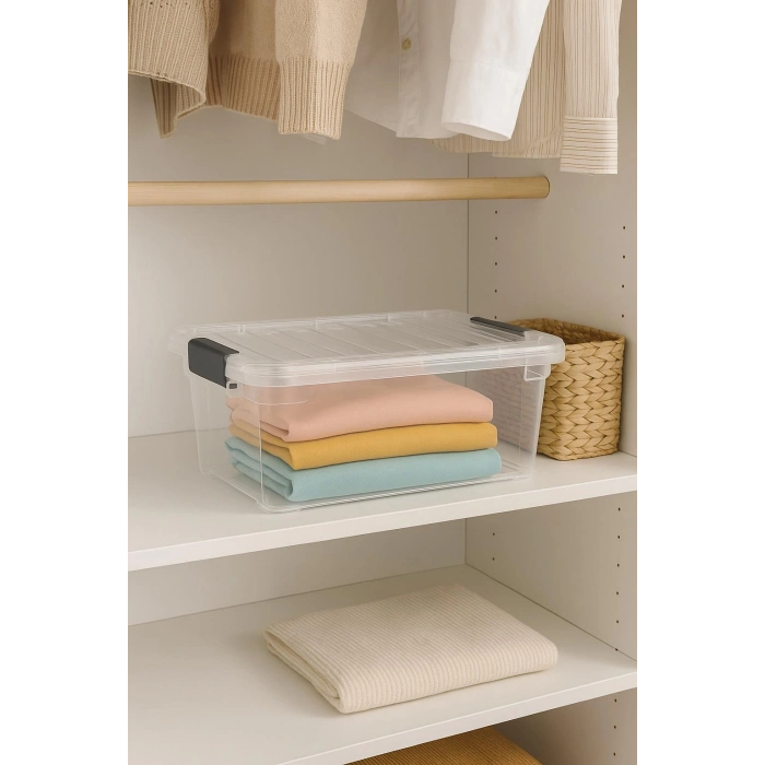 34 L Şeffaf Saklama Kutusu & Düzenleme Kutusu & Oyuncak Kutusu