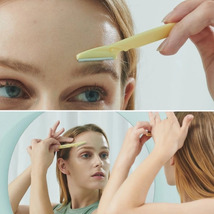 3’lü Kadın Kaş Usturası Seti – Hassas Ciltler İçin Güvenli Yüz Tüy Temizleme Bıçağı