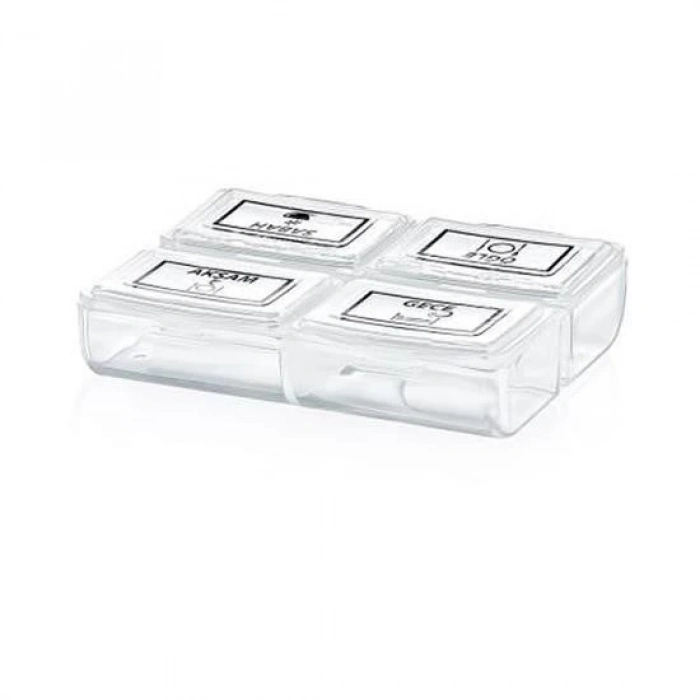 4 Öğün Günlük Hap İlaç Saklama Taşıma Kutusu İlaç Hatırlatıcı