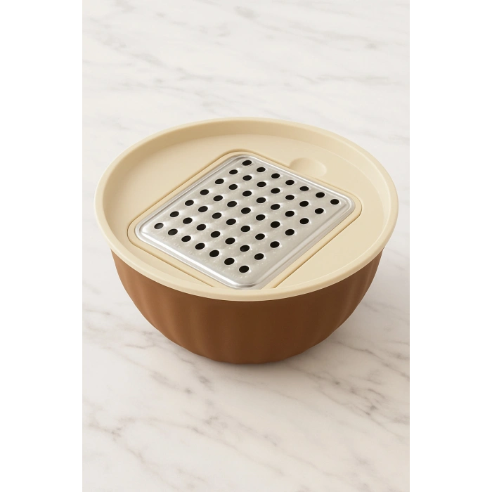 4 Parça Rendeli Karıştırma ve Saklama Kabı 2,5 Litre