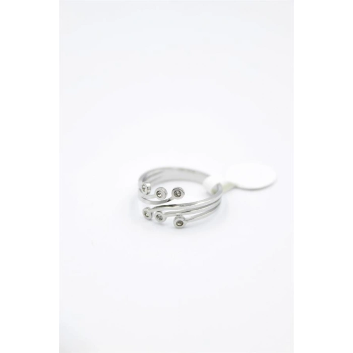 6lı Taşlı Salyangoz Yüzük - Gümüş