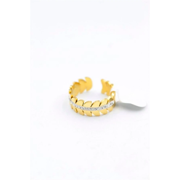 6lı Taşlı Yaprak Yüzük - Altın