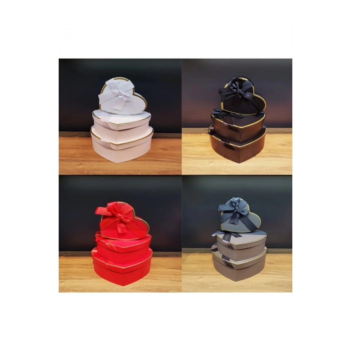 3Lü Kalp Hediye Kutusu: Sevdiklerinize Sürpriz Yapın! - Sevgililer Günü Için Mükemmel Seçim!