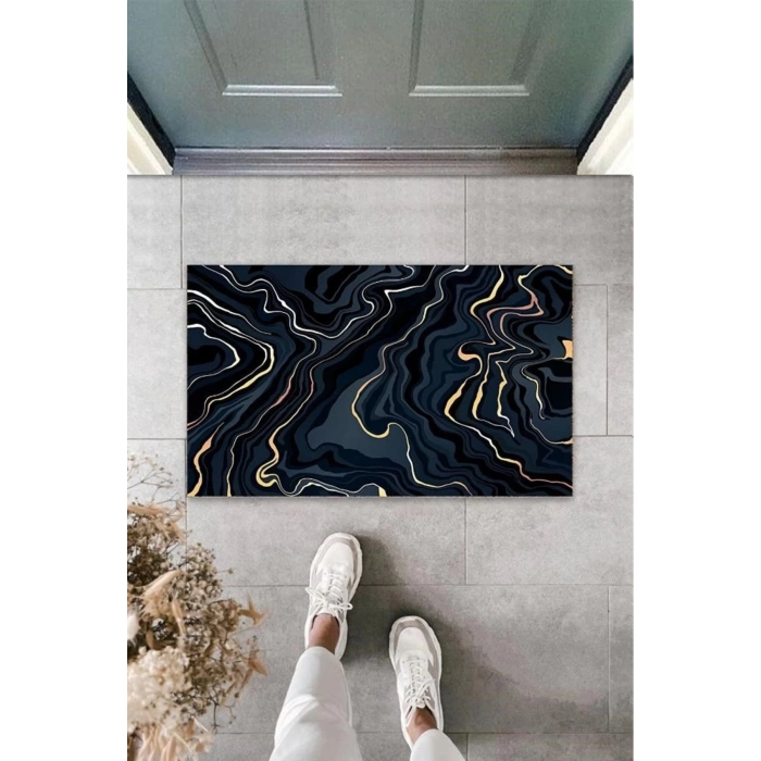 Bfs Dijital Modern Dalgalı Antrasit Kapı Paspası Dış Mekan Paspas K-3110