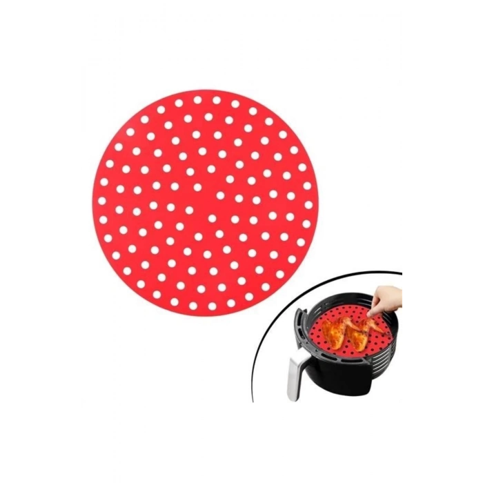 Bfs Renkli Isıya Dayanıklı Yıkanılabilir Silikon Fırın Ve Airfryer Yuvarlak Pişirme Matı 23 Cm