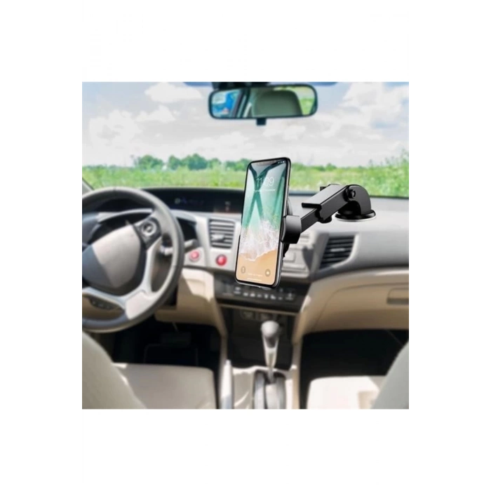 Bfs 360 Derece Dönen Torpido Üstü Uzunluk Ayarlamalı Vantuzlu Teleskopik Araç Telefon Tutucu