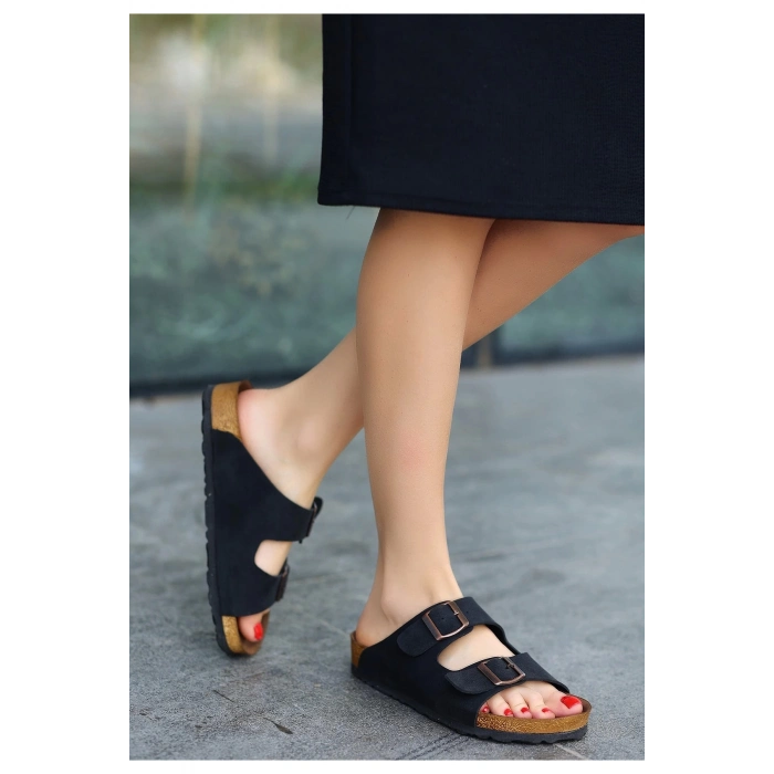 Rıno Siyah Nubuk Terlik