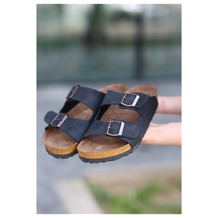 Rıno Siyah Nubuk Terlik