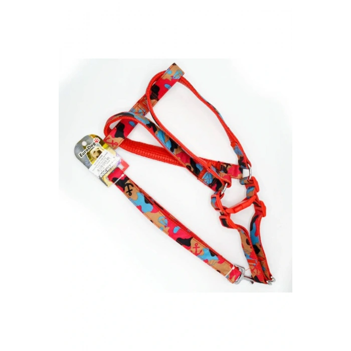 Euro Dog Köpek Uzatma Tasması ve Göğüs Tasması Takımı Pembe Kamuflaj 25 Mm 120 Cm