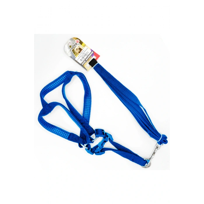 Euro Dog Köpek Uzatma Tasması ve Göğüs Tasması Takımı Mavi 15 Mm 120 Cm