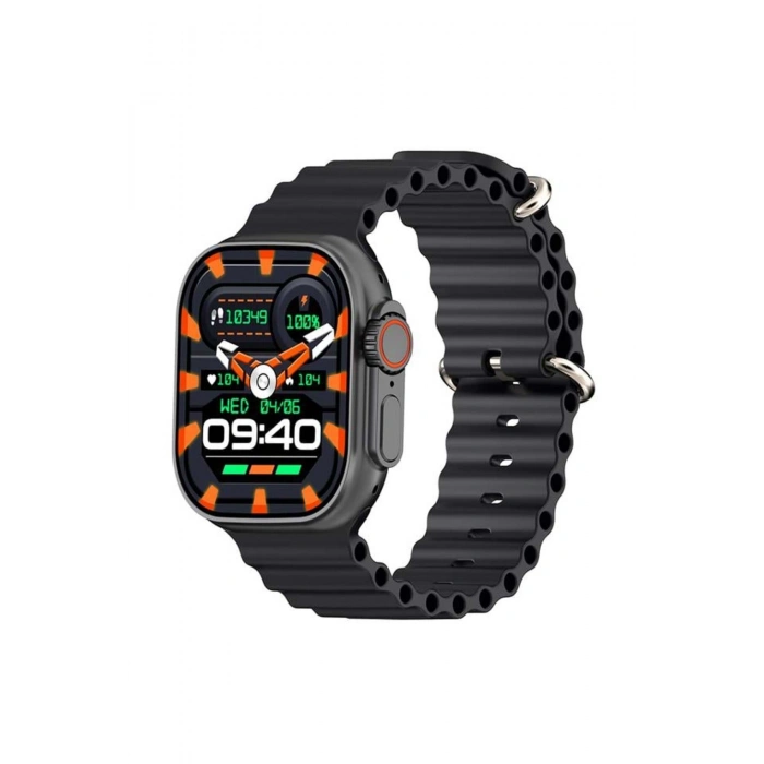 W69 Watch Ios Ve Android Uyumlu Mactive 2.05 İnç Geniş Ekranlı Siyah Akıllı Saat