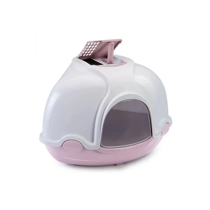 İmac Ginger Kapalı Kedi Tuvaleti Beyaz/Pembe 52X52X44.5 Cm