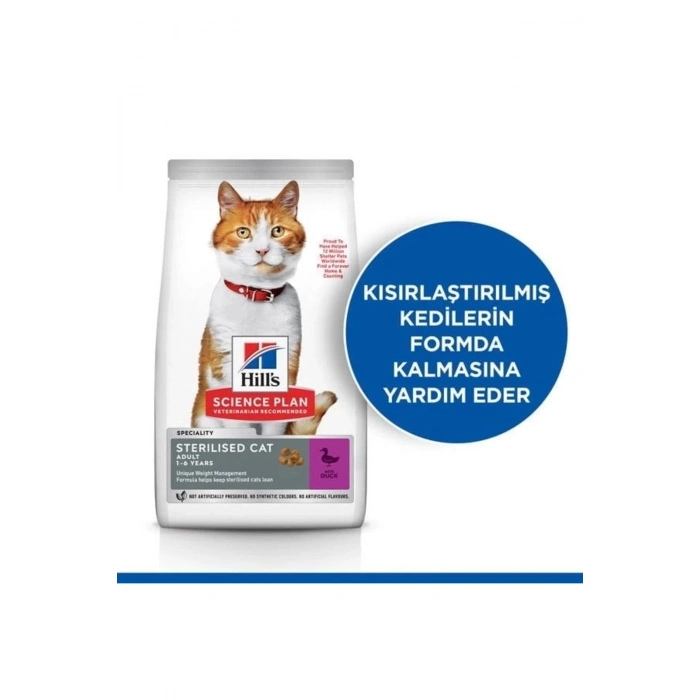 Hills Young Sterilised Ördekli Kısırlaştırılmış Kedi Maması 8+2 Kg