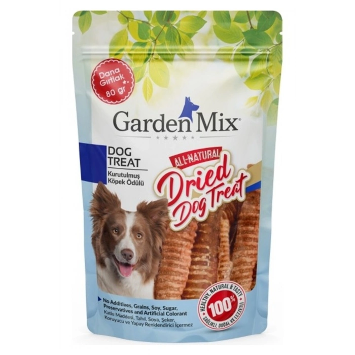 Garden Mix Kurutulmuş Dana Gırtlak Köpek Ödül Maması 80 Gr