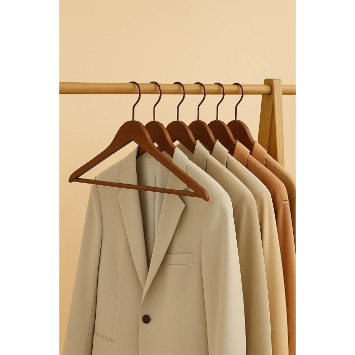 6’lı Ahşap Görünümlü Askı Kahve 44 cm