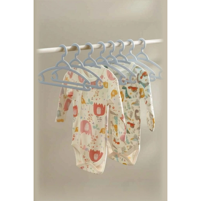 6’lı Bebek Askısı & Bebek Gardırop Askısı Gri Set