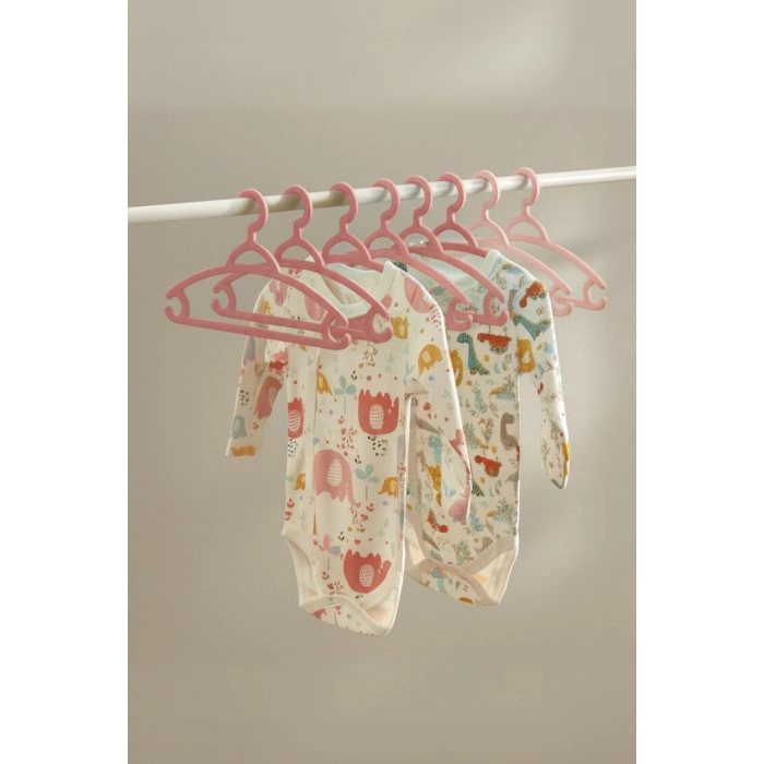 6’lı Bebek Askısı & Bebek Gardırop Askısı Pembe Set
