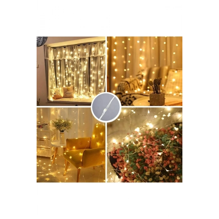 8 Fonksiyonlu Peri Perde Led Uzaktan Kumandalı Günışığı Perde Peri Led (3 mt x 3 mt)