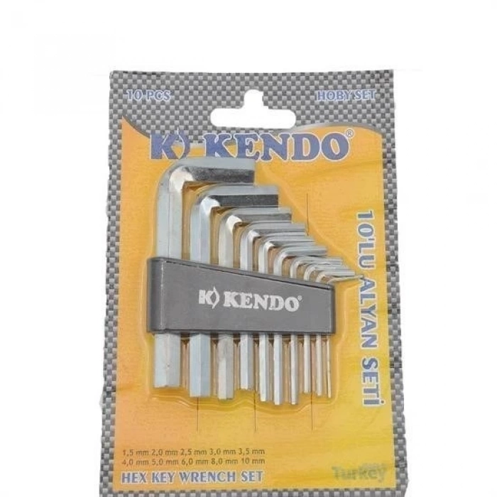 9 Parça Çelik Alyan Seti Kısa Düz Köşe Alyan Anahtar Takımı