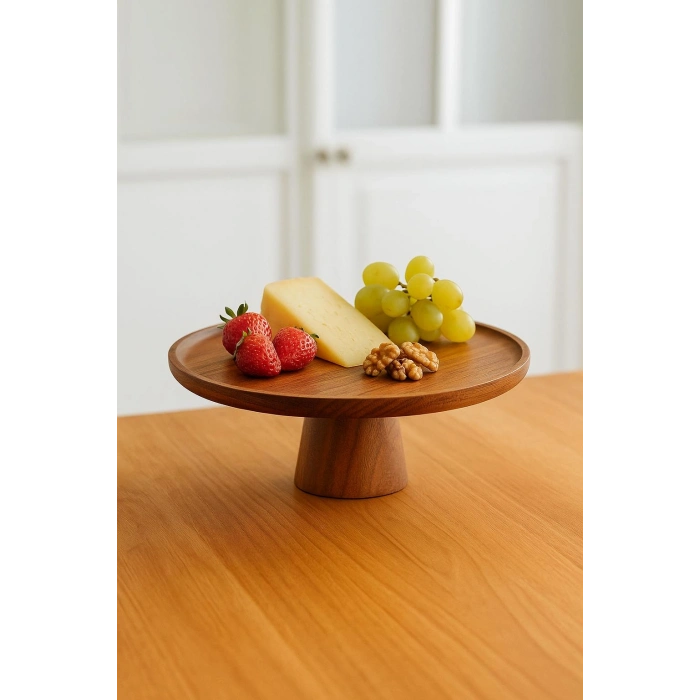 Akasya Ayaklı Sunumluk & Sunum Tabağı & Sunum Servisi 30x30x10 cm