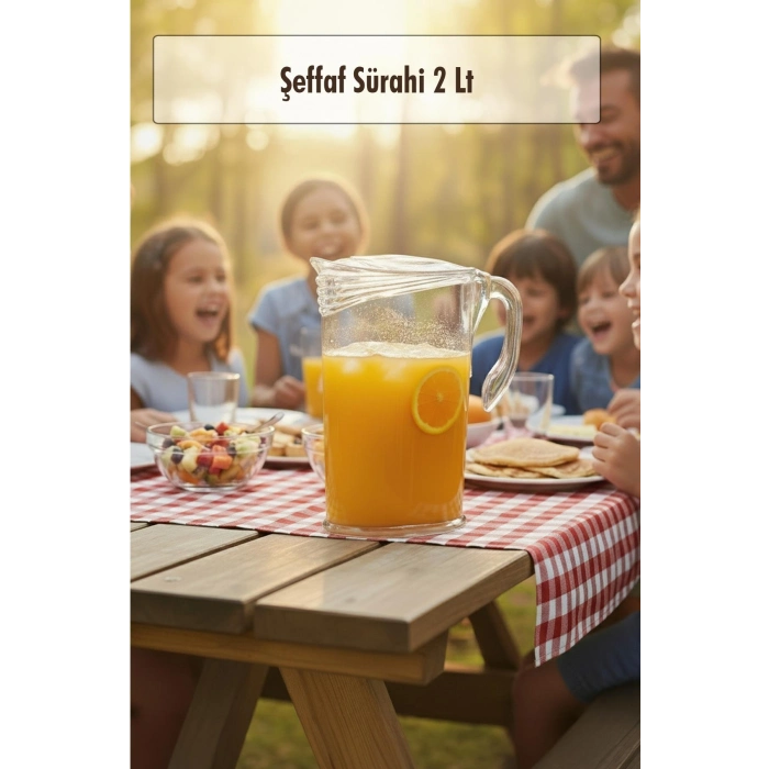 Akrilik 2 Lt Şeffaf Sürahi (Buzdolabı Kapak Rafına Sığar)