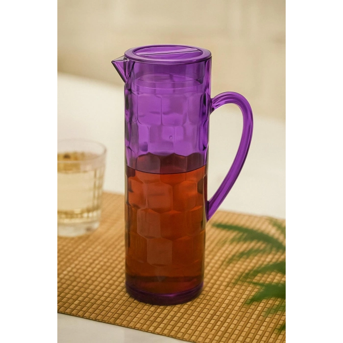 Akrilik Allegra 1,5 Lt Mor Sürahi (Buzdolabı Kapak Rafına Sığar)