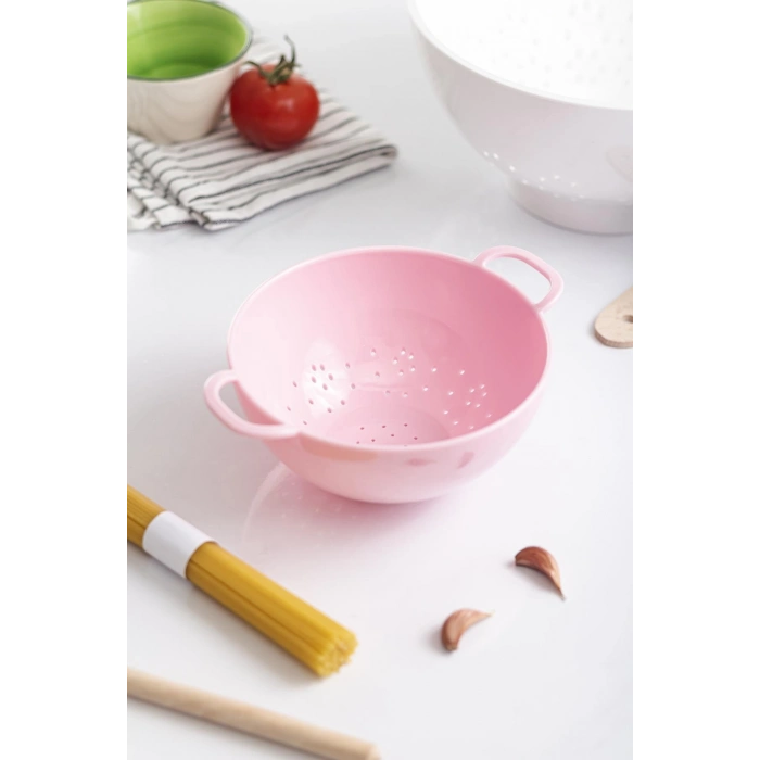 Akrilik Soft Pembe Mini Pirinç Süzgeçi & Bakliyat Süzgeçi (3 SU BARDAĞI ÖLÇÜLÜ)