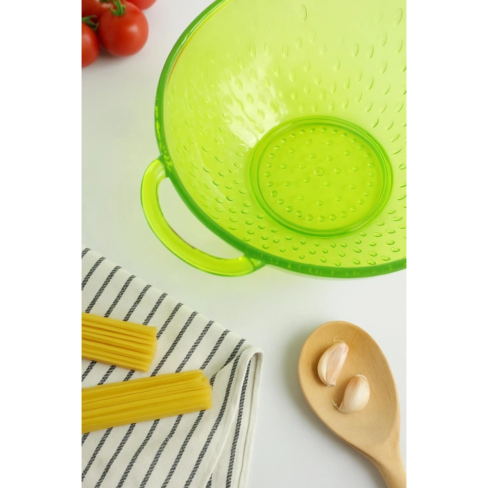 Akrilik Yeşil Makarna Süzgeçi & Sebze Meyve Süzgeçi