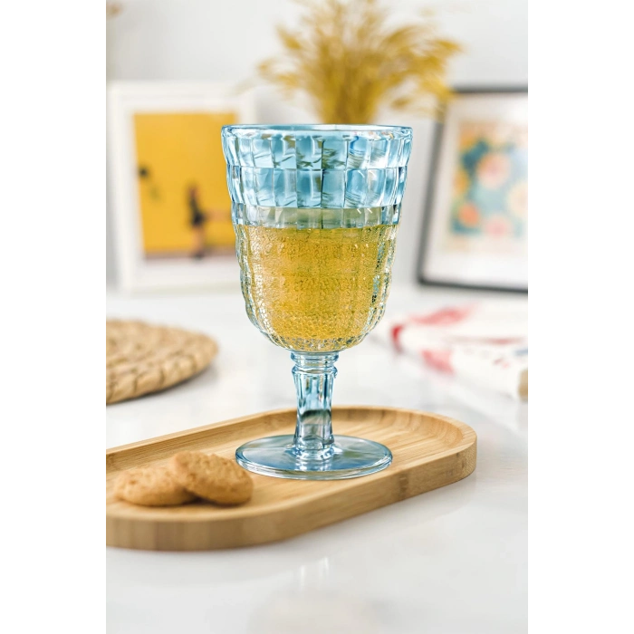 Allegra Aquamarin 6’lı Kadeh Bardak Seti 750 ml Akrilik Malzeme - Cam Değildir Kırılmaya Dayanıklı