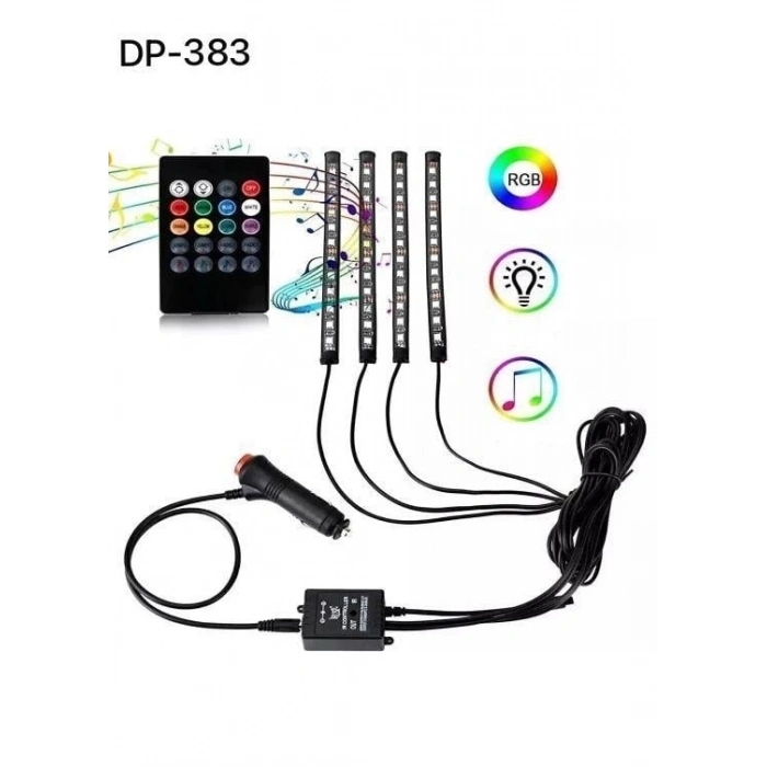 Araç İçi Ayak Altı Ses Duyarlı Şerit Led 4lü Set