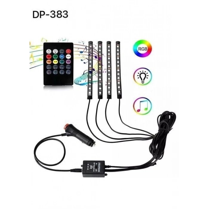 Araç İçi Ayak Altı Ses Duyarlı Şerit Led 4lü Set