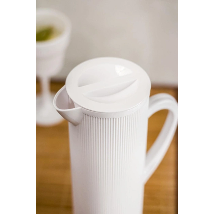 Arkilik Barok 1,5 Lt Beyaz Sürahi (Buzdolabı Kapak Rafına Sığar)