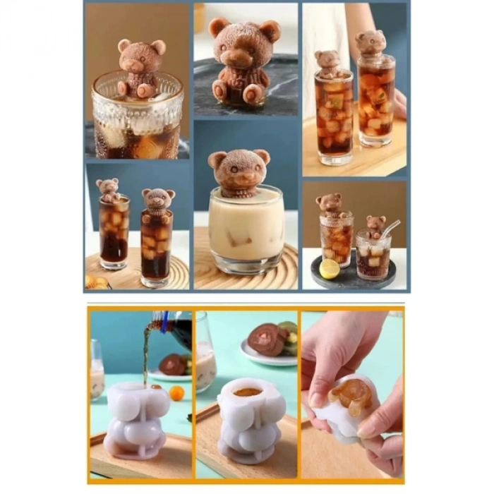 Ayı Şekilli Silikon Buz Kalıbı