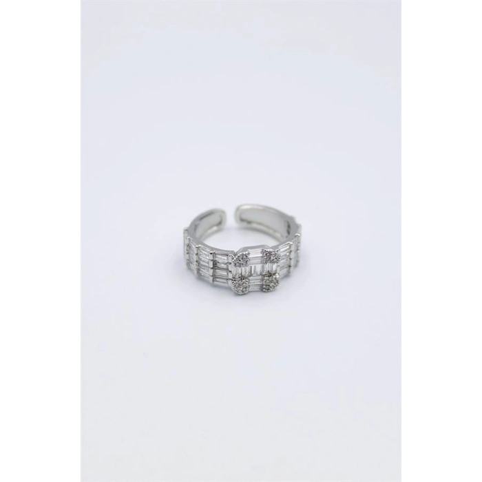 Baget Taşlı Yüzük - Gümüş