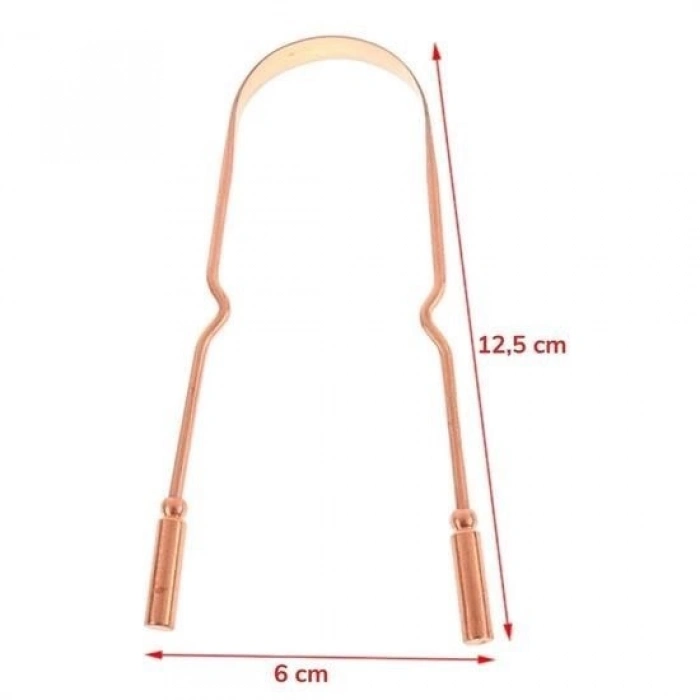 Bakır Oil Pulling Yağ Çekme Dil Plak Temizleme Aleti Dil Fırçası Sıyırıcı Dil Kaşığı