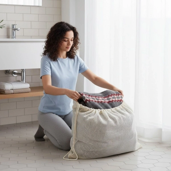 Battal Boy 120x150 cm Mont ve perde Yıkama Filesi–Extra Büyük, Dayanıklı, Nefes Alabilir Çamaşır Koruma Torbası