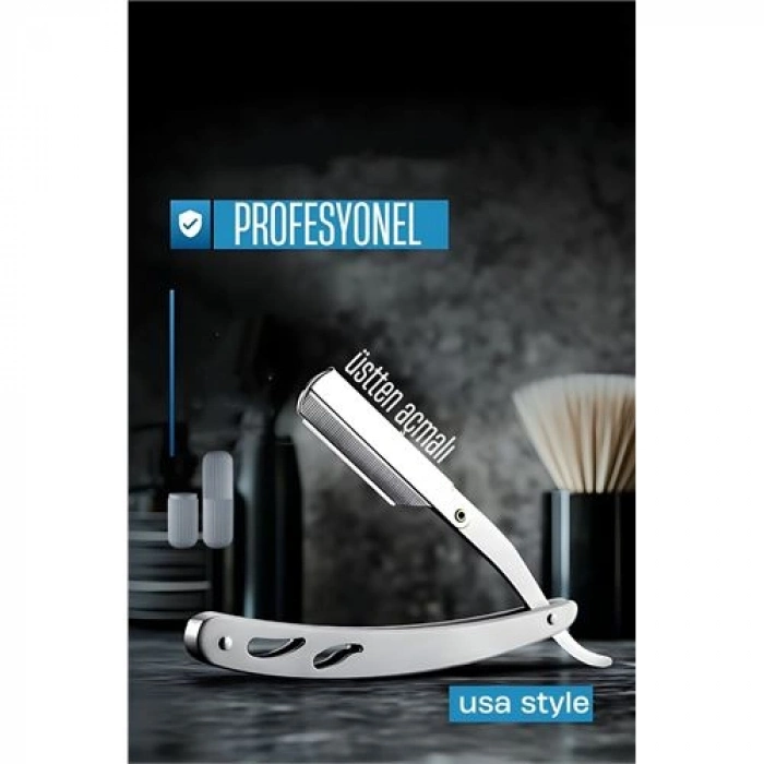 Berber Usturası - Üstten Açmalı Amerikan Tip Berber Tıraş Usturası