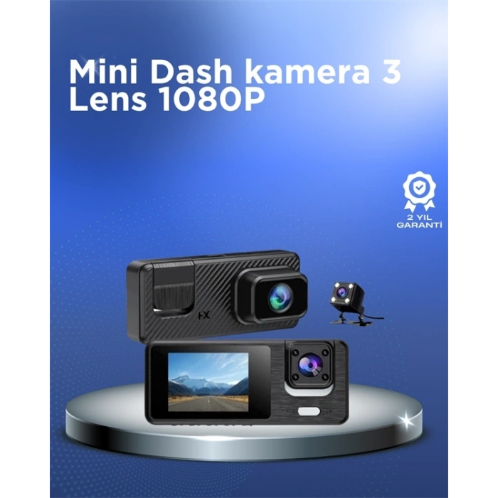 BFS 1080P 3 Kameralı Araç DVR – Döngü Kayıt ve Geri Görüş Özellikli