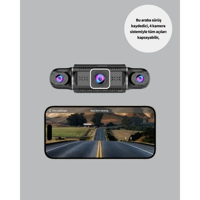 BFS 1080P 4 Kanallı Araç Kamerası GPS + WiFi + G Sensör Destekli