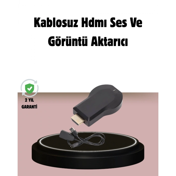 BFS 1080p Ultra HD Kablosuz Ekran Yansıtma Dongle – Miracast / AirPlay / DLNA