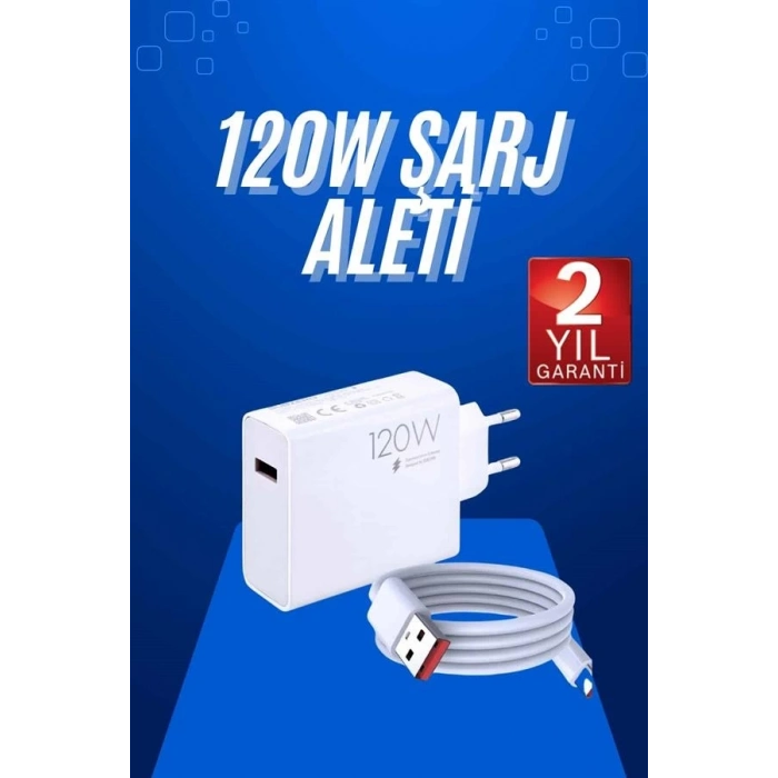BFS 120 Watt Turbo Hızlı Şarj Aleti Seti Hızlı Şarj Adaptörü Beyaz