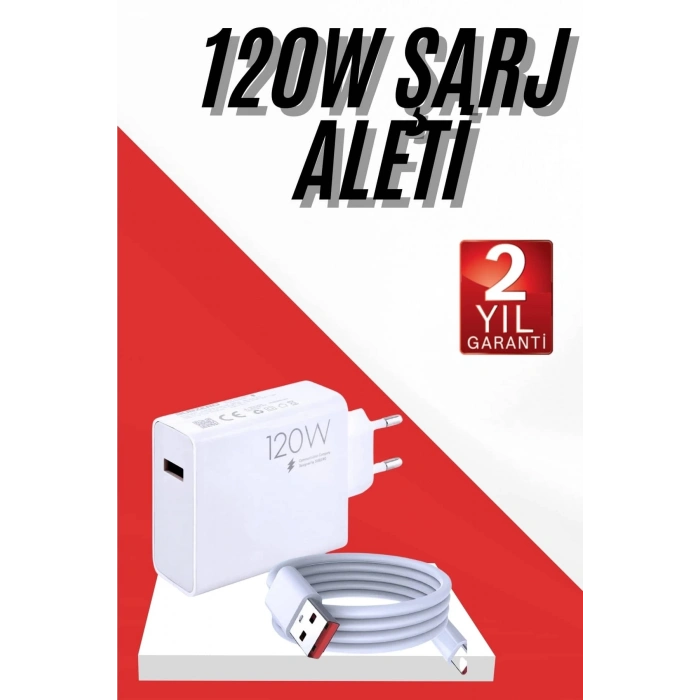 BFS 120W Şarj Aleti Hızlı Çift Turbo Şarj Aleti Seti Beyaz